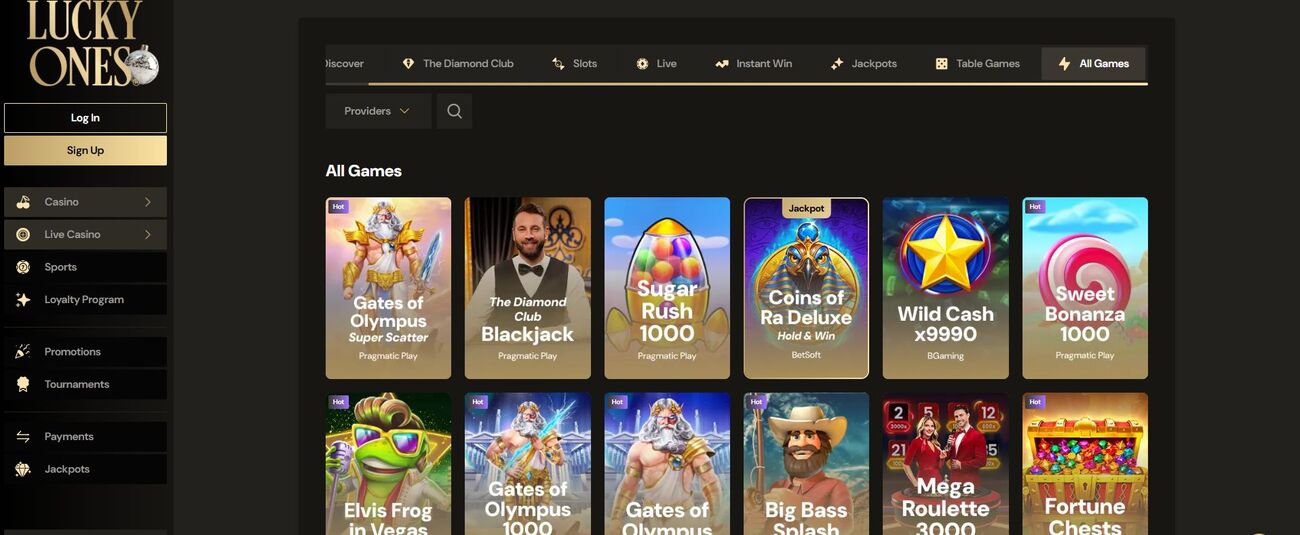 LuckyOnes welcome slots